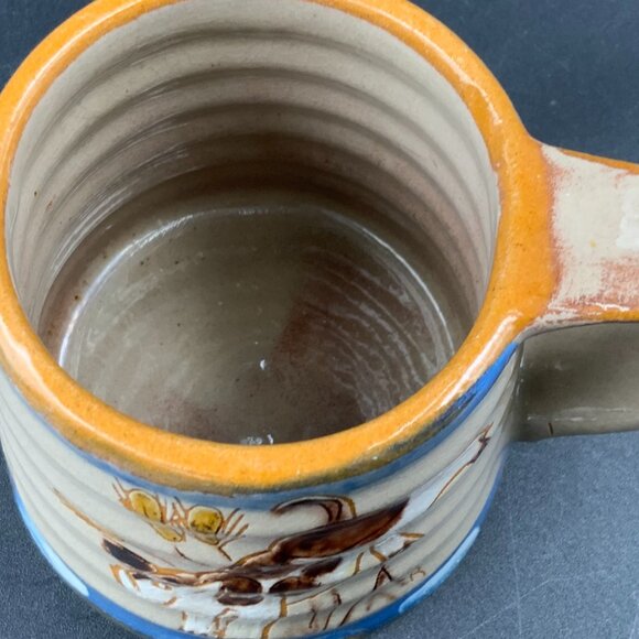 Danish MCM Knabstrup Stoneware Mug Cow Dancing in Field - Picture 3 of 8